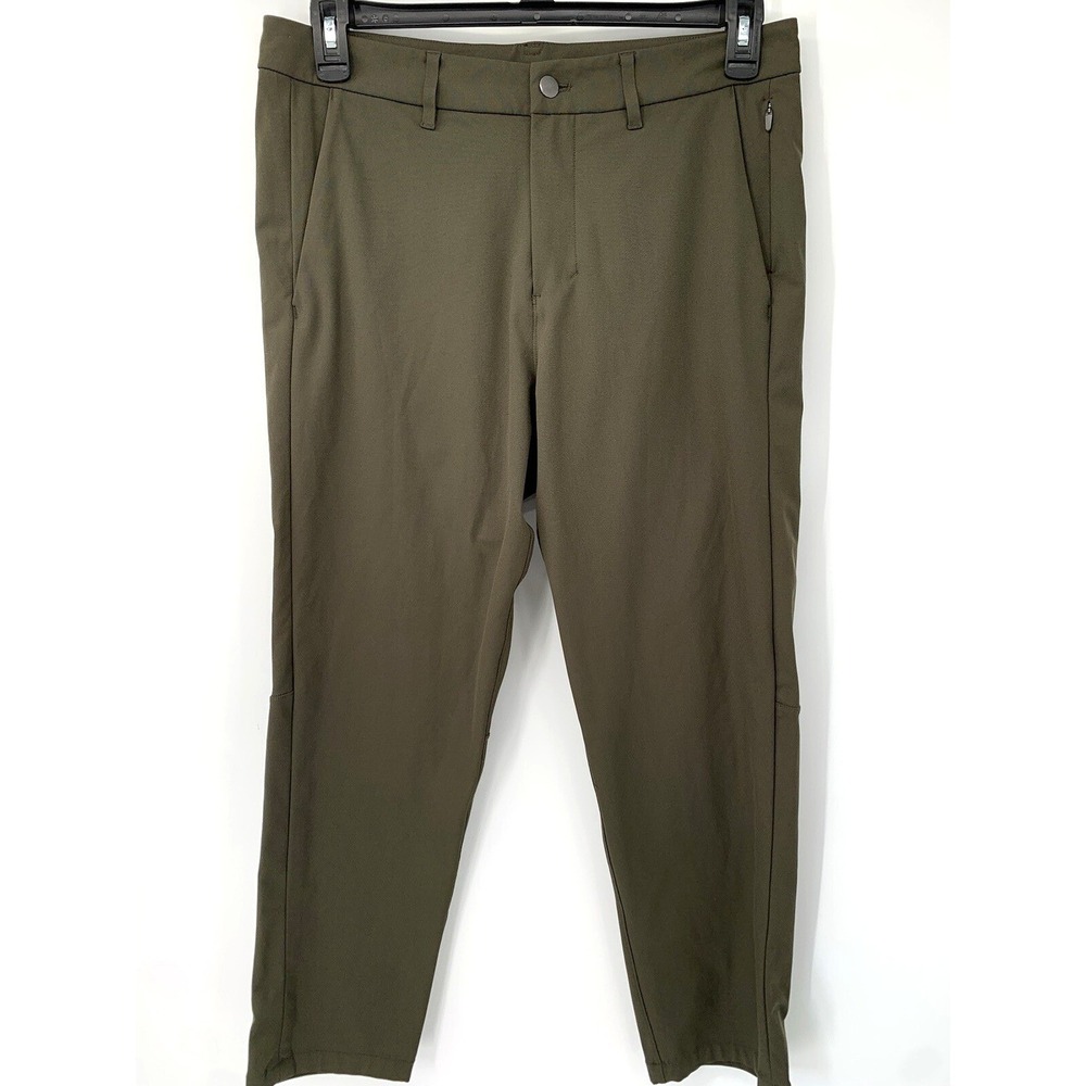 Lululemon Lab Tapered Pants Mens 32 Olive Green LM5524S Articulated Commuter